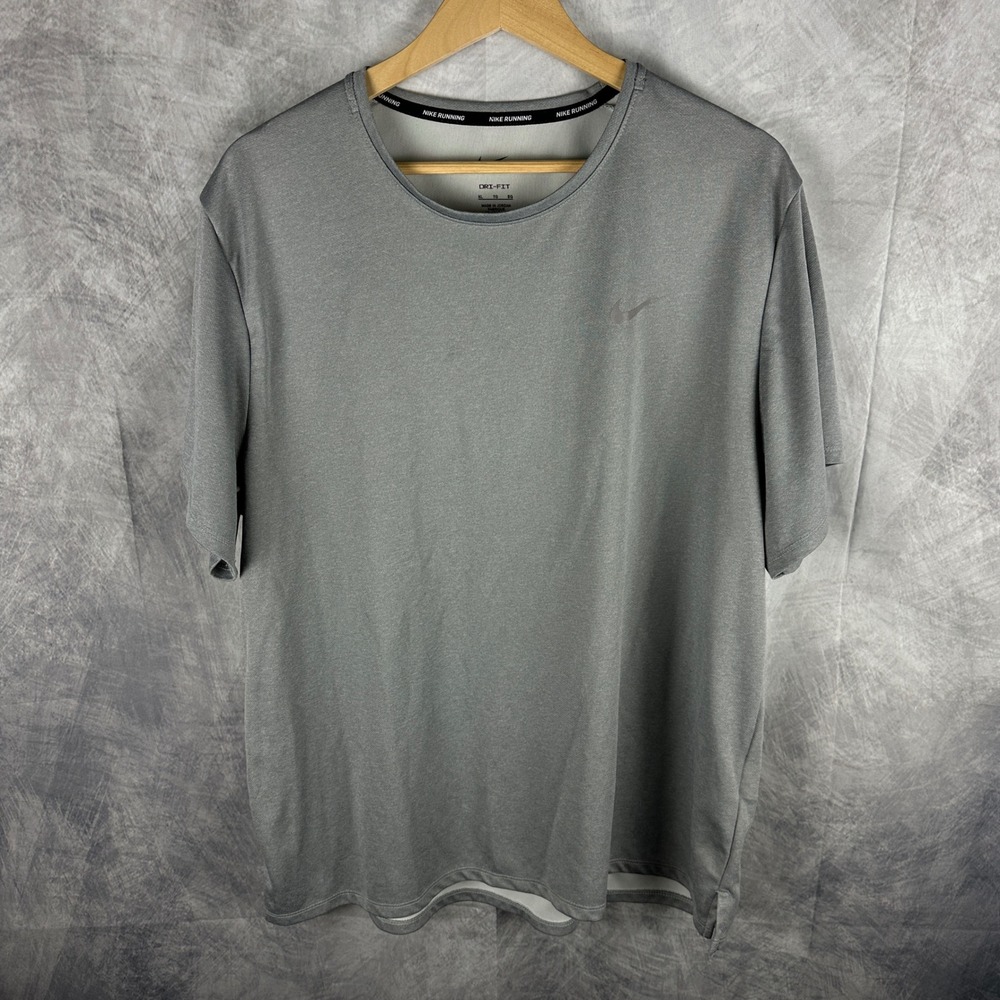 Nike‎ Running Dri-FIT Shirt Mens XL Grey Short Sleeve Training Tee DV9315-084